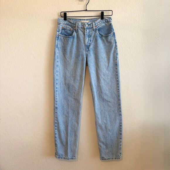 LEVI'S Low Pro Straight Mid Rise Light Wash Denim Jeans Womens 27 - Picture 3 of 6